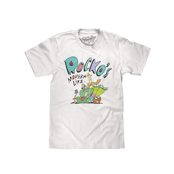 Tee Luv Men's Rocko's Modern Life Cartoon Cast Shirt (3XL)