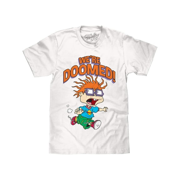 Tee Luv Men's Rugrats Chuckie We're Doomed Cartoon T-Shirt (M)
