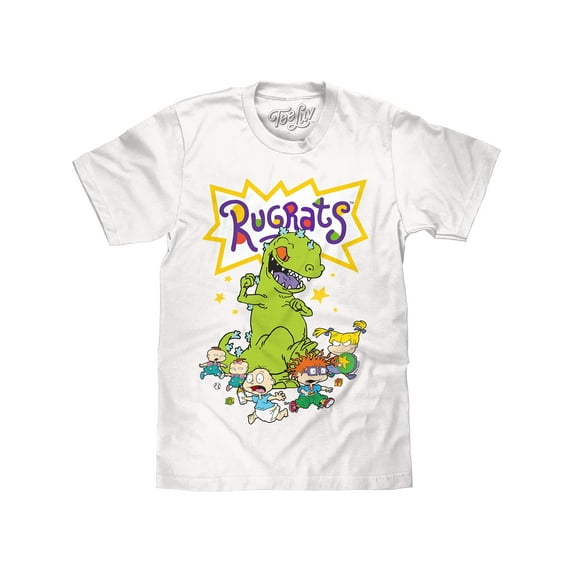 Tee Luv Men's Rugrats Reptar Cartoon Cast T-Shirt (XL)