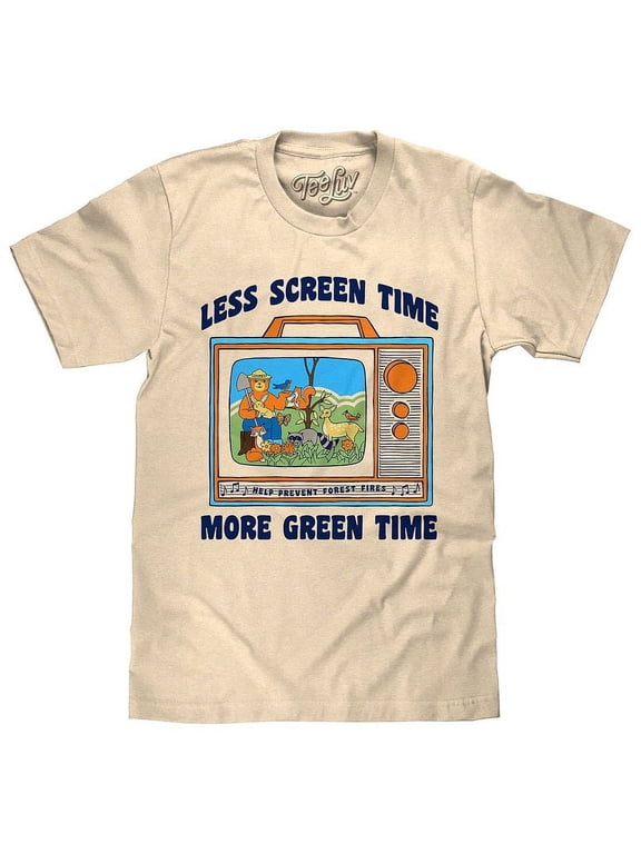 Men's Smokey Bear Less Screen Time More Green Time Shirt (S)
