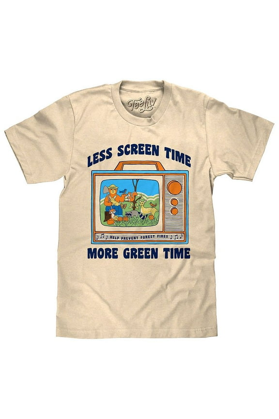 Men's Smokey Bear Less Screen Time More Green Time Shirt (XL)