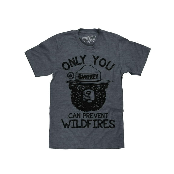 Tee Luv Smokey Bear Only You Can Prevent Wildfires T-Shirt (Men's) (S)