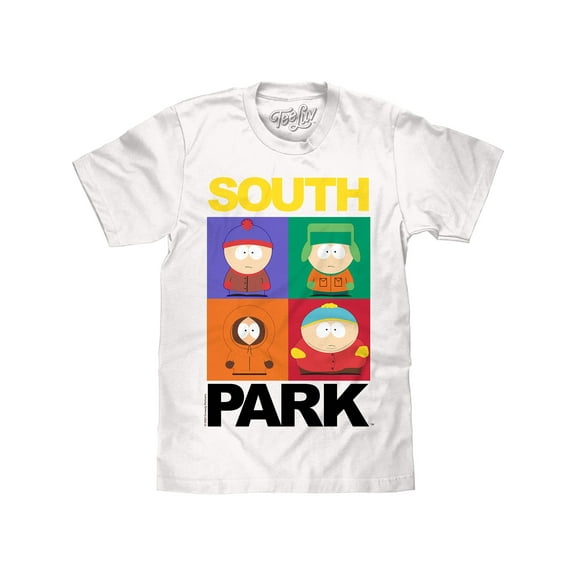 Tee Luv South Park Stan Kyle Kenny and Cartman Cartoon Character Shirt (Men's) (L)