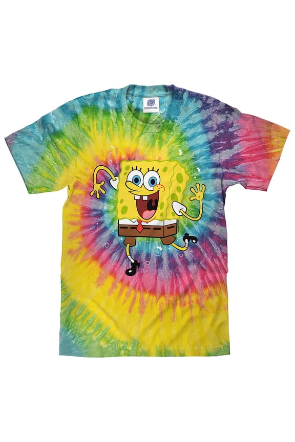 SpongeBob SquarePants Cartoon Tie Dye T-Shirt (Men's) (3XL)