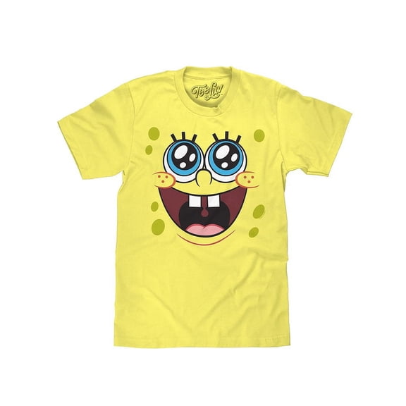Tee Luv Men's SpongeBob SquarePants Smiling Face Shirt (L)