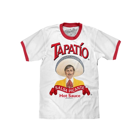 Tee Luv Men's Tapatio Hot Sauce Logo Ringer Tee Shirt (M)