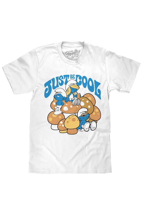Men's The Smurfs Just Be Cool Shirt 80s Cartoon Shirt (L)