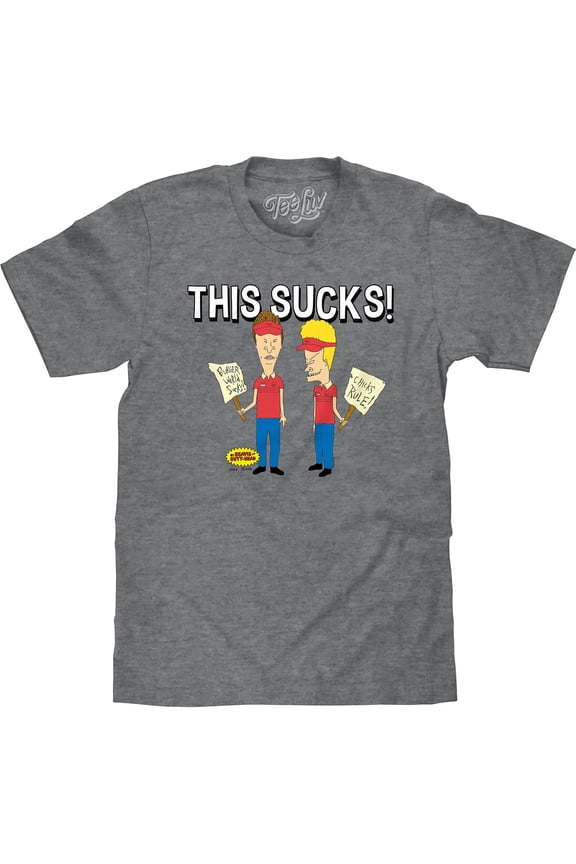 Men's This Sucks Beavis and Butt-Head Shirt Cartoon Shirt (M)