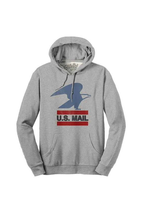 Men's U.S. Mail Eagle Postal Service Hoodie - Hooded USPS Logo Sweatshirt (M)