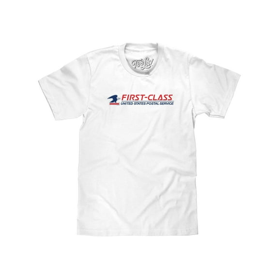 Tee Luv Men's USPS First Class Mail Logo Shirt (S)