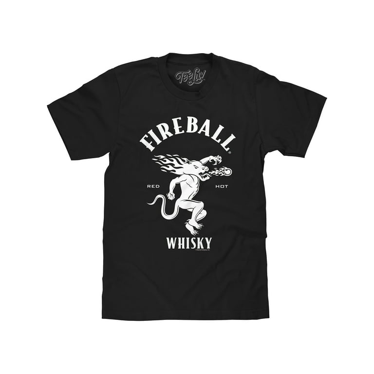 Fireball Whisky Men's Face Over Quarter Zip Hoodie in Black | Size 2XL