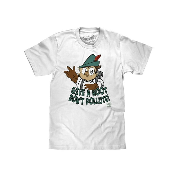 Tee Luv Men's Woodsy Owl Give a Hoot Don't Pollute Mascot Shirt (L)