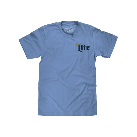 Tee Luv Miller Lite Milwaukee Wisconsin Beer Logo Light Blue T-Shirt (Men's) (L)