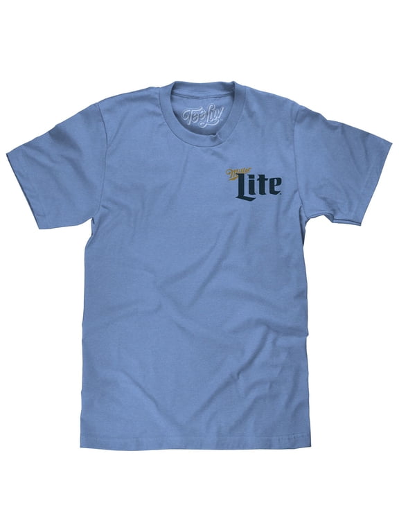 Miller Lite Milwaukee Wisconsin Beer Logo Light Blue T-Shirt (Men's) (M)