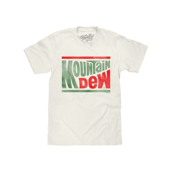 Tee Luv Mountain Dew Retro Soda Logo Short Sleeve Vintage White T-Shirt (Men's) (3XL)