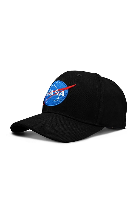 NASA Embroidered Logo Baseball Cap, Black