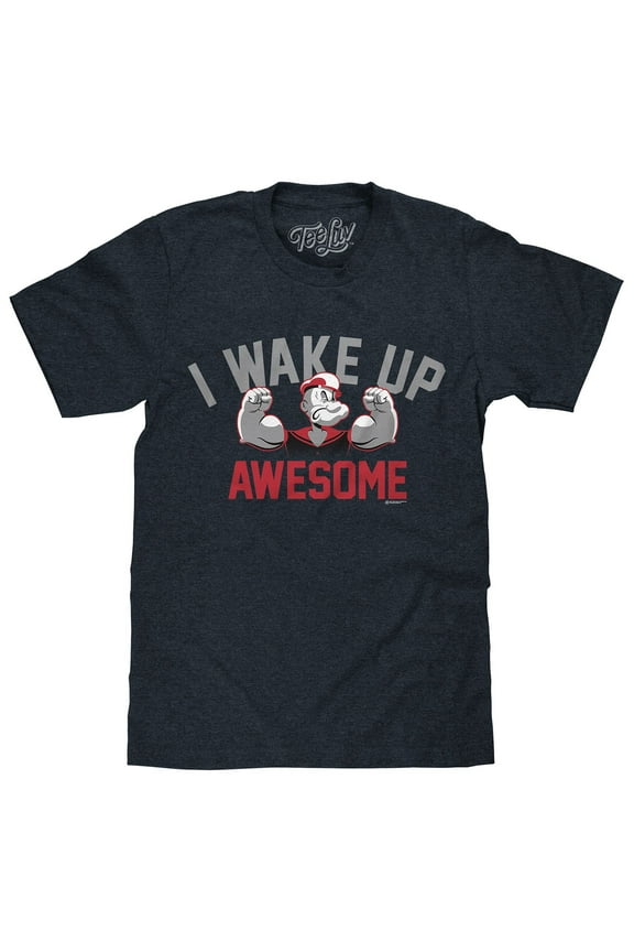 Popeye the Sailor I Wake Up Awesome Cartoon Character T-Shirt (Men's) (L)