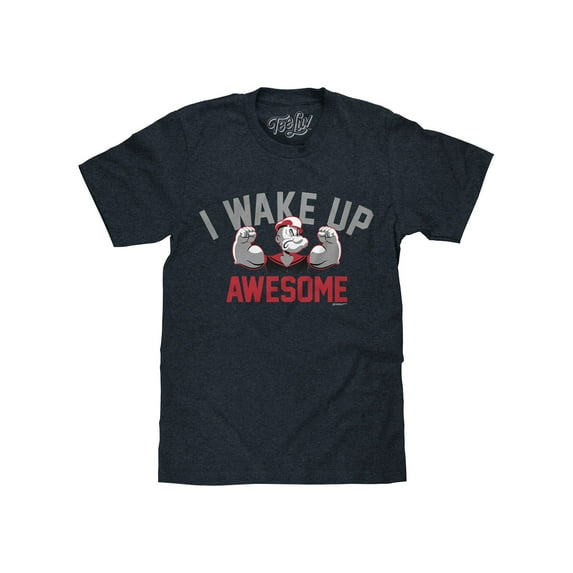 Tee Luv Popeye the Sailor I Wake Up Awesome Cartoon Character T-Shirt (Men's) (M)