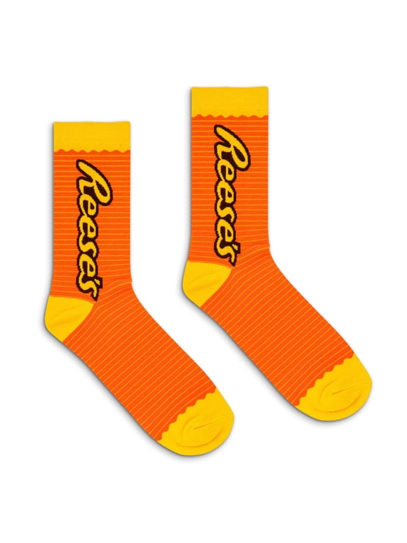 Reese's Chocolate Candy Logo Novelty Crew Socks (Men's)