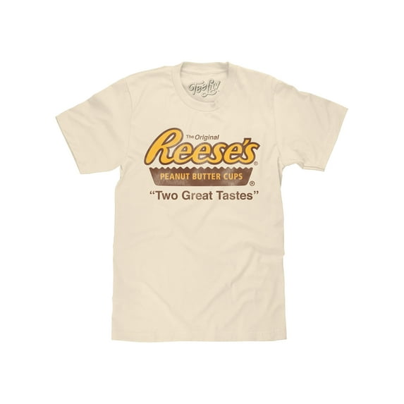 Tee Luv Reese's Peanut Butter Cups Two Great Tastes Vintage Candy Cream T-Shirt (Men's) (XL)