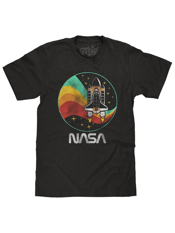 Retro NASA Space Shuttle Vintage Black T-Shirt (Men's) (3XL)