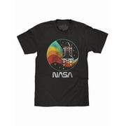 Tee Luv Retro NASA Space Shuttle Vintage Black T-Shirt Men's XXL