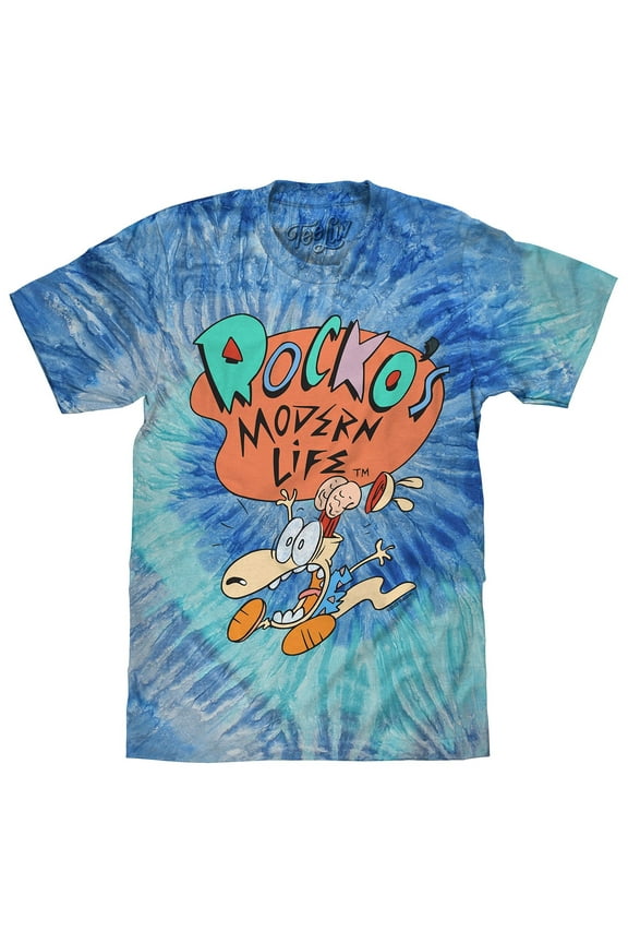 Rocko's Modern Life 90s Cartoon Tie Dye T-Shirt (Men's) (M)