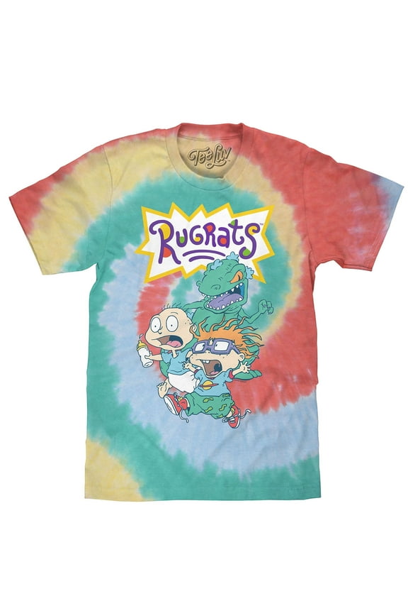 Rugrats Reptar Tommy and Chuckie Cartoon Character Tie Dye Shirt (Men's) (XL)