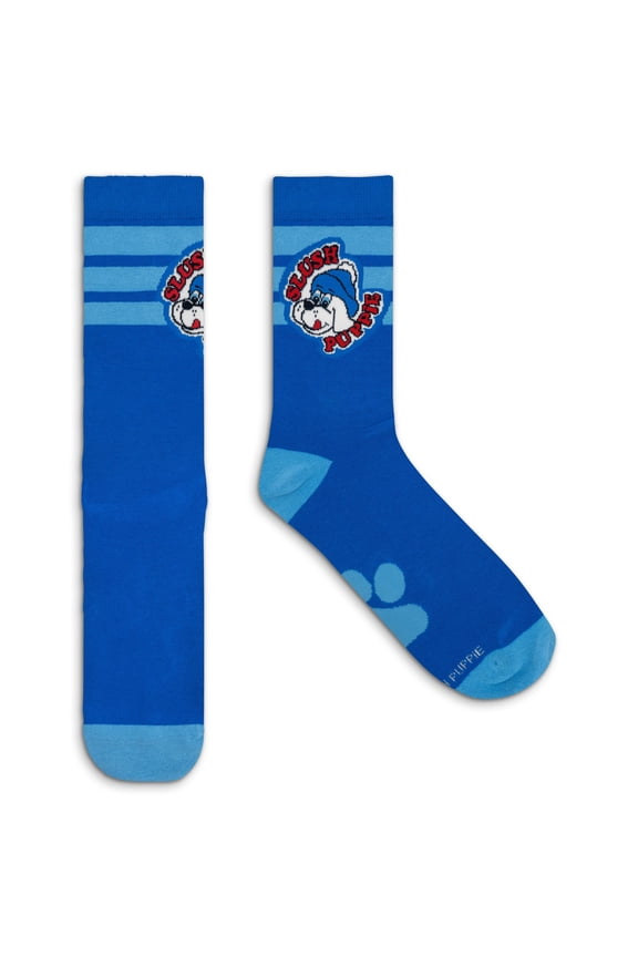 Slush Puppie Cartoon Dog Mascot Crew Socks (Men's)
