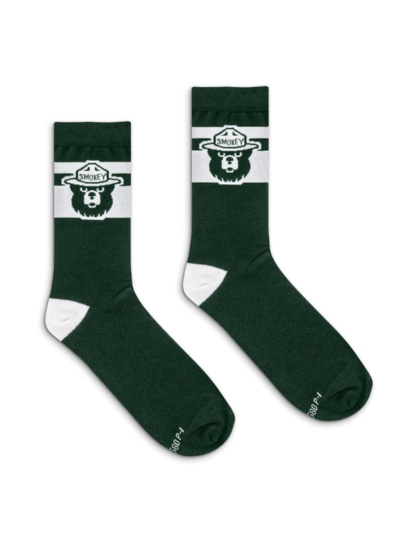 Smokey Bear Mascot Novelty Crew Socks (Men's)