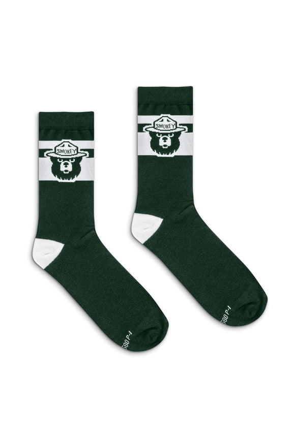Smokey Bear Mascot Novelty Crew Socks (Men's)