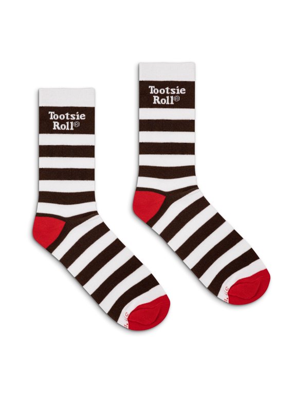 Tootsie Roll Novelty Striped Crew Socks (Men's)
