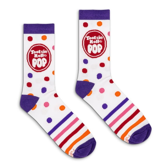 Tee Luv Tootsie Roll Pop Colorful Candy Logo Crew Socks (Men's)
