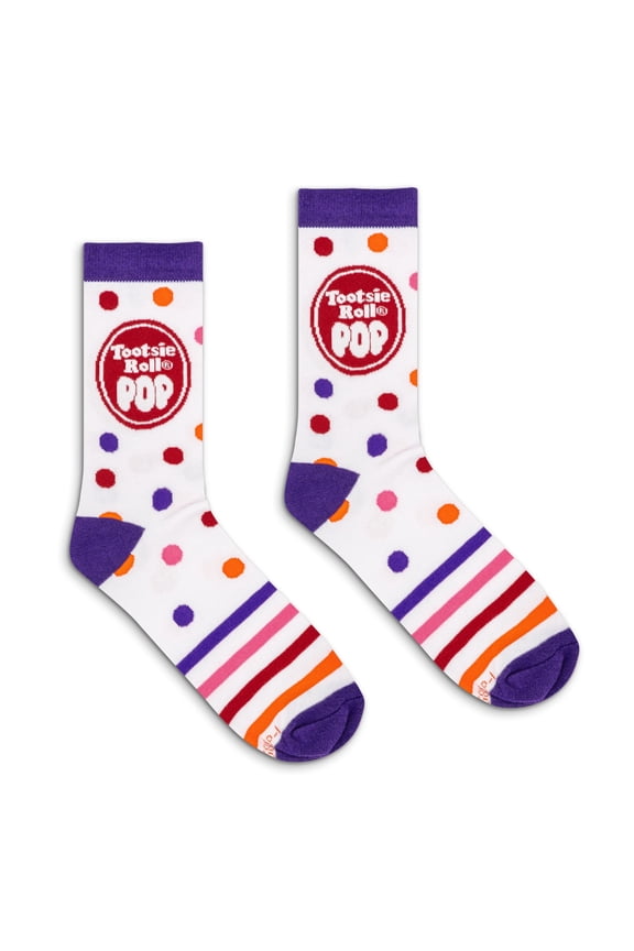 Tootsie Roll Pop Colorful Candy Logo Crew Socks (Men's)