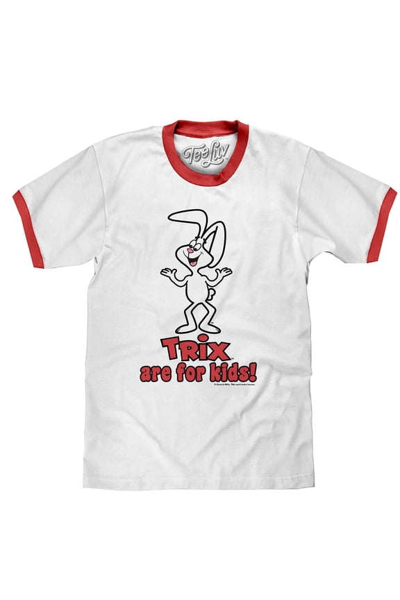 Trix Are For Kids Cereal Rabbit Mascot Ringer Tee Shirt (Men's) (L)