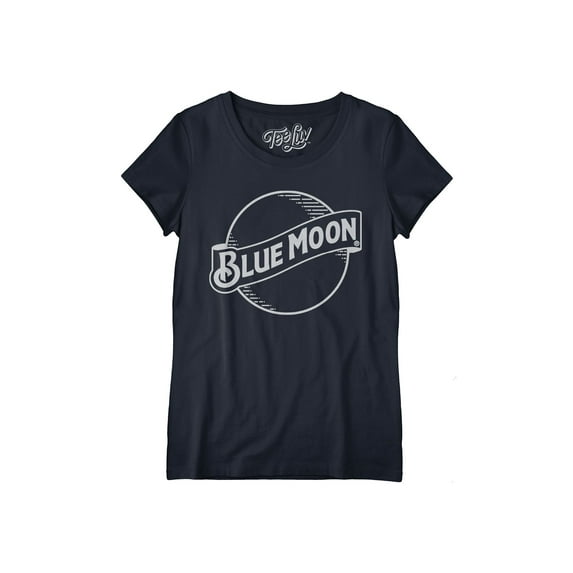 Tee Luv Women's Blue Moon Beer Logo Scoop Neck Shirt (M)