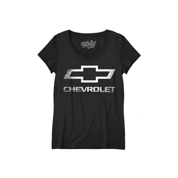 Tee Luv Women's Distressed Chevrolet Bowtie Logo Shirt (S)