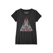 Tee Luv Women's NASA Space Shuttle Worm Logo Graphic Tee Shirt