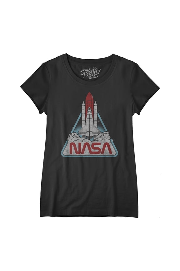 Women's NASA Space Shuttle Worm Logo Graphic Tee Shirt