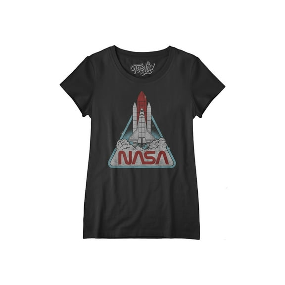 Tee Luv Women's NASA Space Shuttle Worm Logo Graphic Tee Shirt