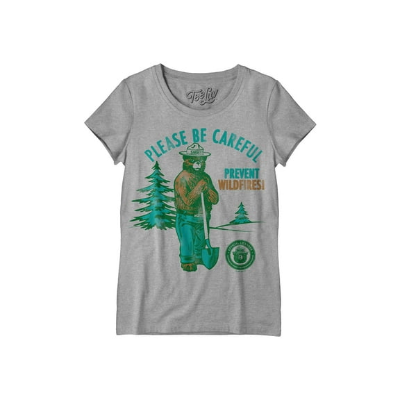 Tee Luv Women's Smokey Bear Prevent Wildfires Graphic T-Shirt (L)
