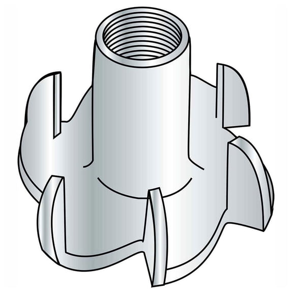 Tee Nut - 5/16-18 x 5/8"" L - 3 Prong - Steel - Zinc CR+3 - Pkg of 100 - Brighto