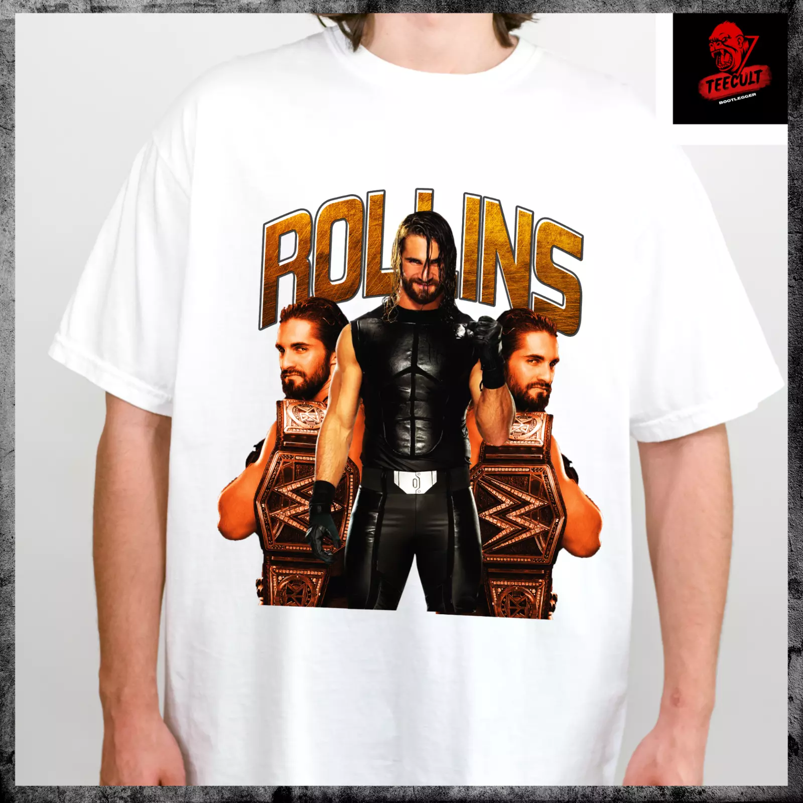 Tee-Oder Brand New - WWE Wrestling SUPERSTARS SETH ROLLINS Heavy Cotton Quality T-Shirt