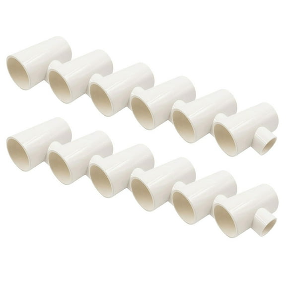 Tee PVC Fitting, 3-Way Furniture Grade PVC Pipe Fitting, DIY Corner Elbow Connector for Building Furniture, Greenhouse Frame Connection, 12 Pcs