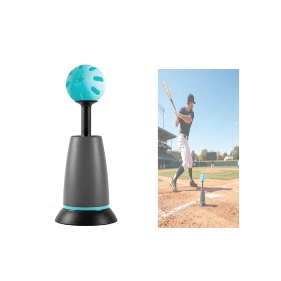 Reinforced Tee Popper, Premium Baseball Training Equipment, Heavy-Duty Batting Tee Popper for Perfect Swings, Hands-Free Hitting Aid for Beginners to Pros