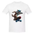 TeeSheatz Trendy Trendy Skateboarding Raccoon Graphic Print Men's