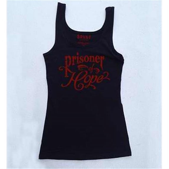 Tee Shirt-Prisoner Of Hope Womens Jersey Tank-Medium-Black with Red