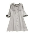 thumbnail image 1 of Tee Shirt Tops Size Button Blouse Loose Cotton Womens Hooded Casual Pocket Plus Women's Blouse Women's Soft Cotton Casual Tee - Lightweight Shirt, 1 of 4