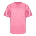 thumbnail image 1 of Tee Shirts Mens Men Football Mesh Practice Athletic T Shirt Solid Color V Neck Short Sleeve Hop Sports Tee Pink XXL, 1 of 4