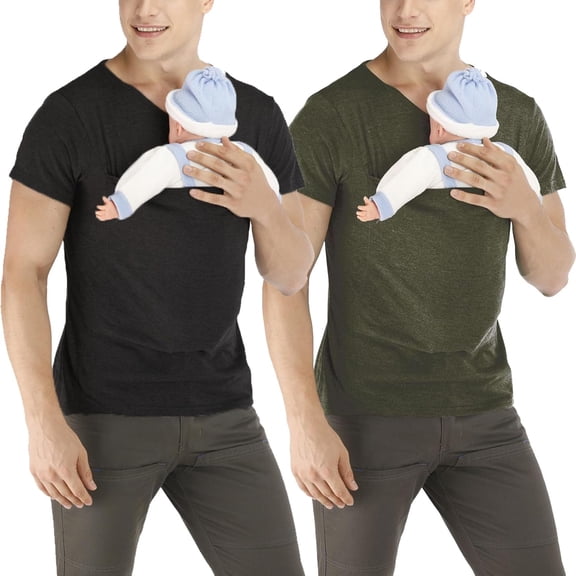 Tee Shirts Mens Mens Kangaroo Carrier Shirt, Dad Shirt Carrier Kangaroo Shirt for Dad V Neck Short Sleeve Kangaroo T Shirt